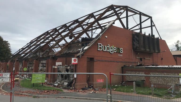 Budgens Fire Damaged